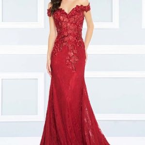 Lace evening gown